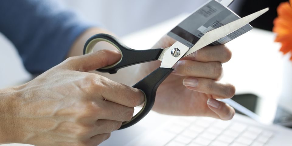 closing credit cards cutting up credit cards